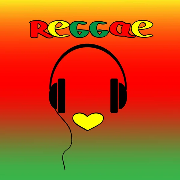 Reggae müzik aşk — Stok Vektör