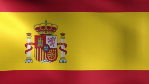 Флаг Испании, дующий на ветру — стоковое видео