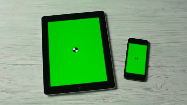 Slide Moves on Tablet Pc and Smartphone — Stock Video