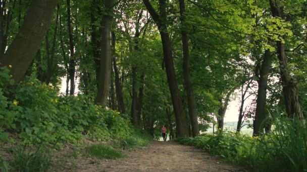 Fille Runing dans le parc 