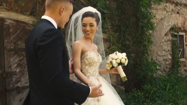 Novia y novio de boda — Vídeo de stock