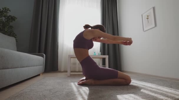 フィットネスの練習をする女性 — ストック動画