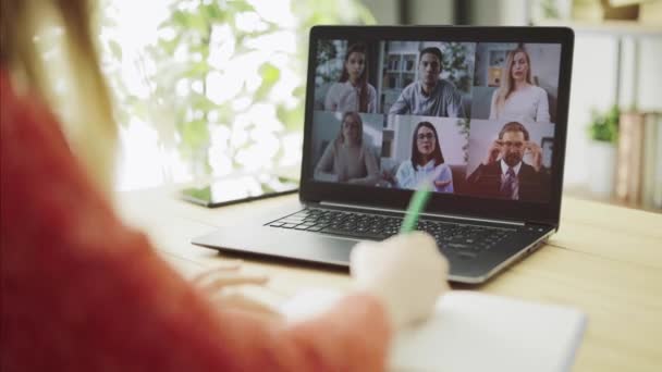 Chat de vídeo para reunión de trabajo — Vídeo de stock