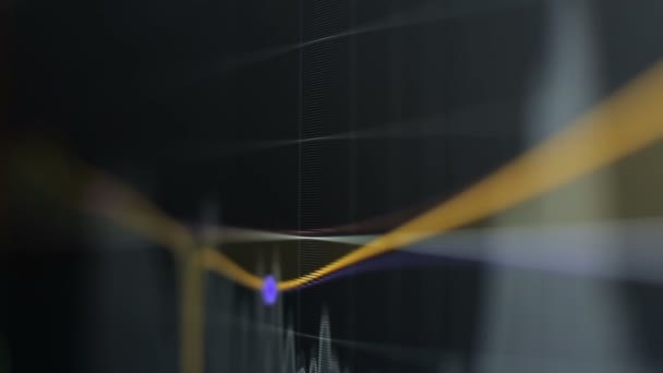 Monitor de forma de onda de audio macro shot — Vídeo de stock