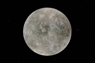 Merkür 'ün yüksek çözünürlüklü bir görüntüsü, güneş sistemimizdeki en küçük ve en iç gezegen. Kraterler ve kayalık düzlüklerle kaplı..