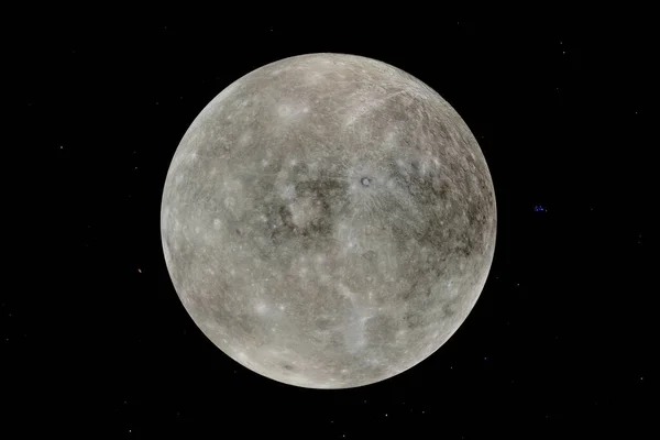 Merkür 'ün yüksek çözünürlüklü bir görüntüsü, güneş sistemimizdeki en küçük ve en iç gezegen. Kraterler ve kayalık düzlüklerle kaplı..