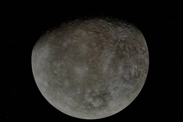 Merkür 'ün yüksek çözünürlüklü bir görüntüsü, güneş sistemimizdeki en küçük ve en iç gezegen. Kraterler ve kayalık düzlüklerle kaplı..