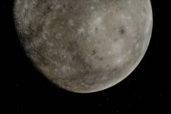 Merkür 'ün yüksek çözünürlüklü bir görüntüsü, güneş sistemimizdeki en küçük ve en iç gezegen. Kraterler ve kayalık düzlüklerle kaplı..