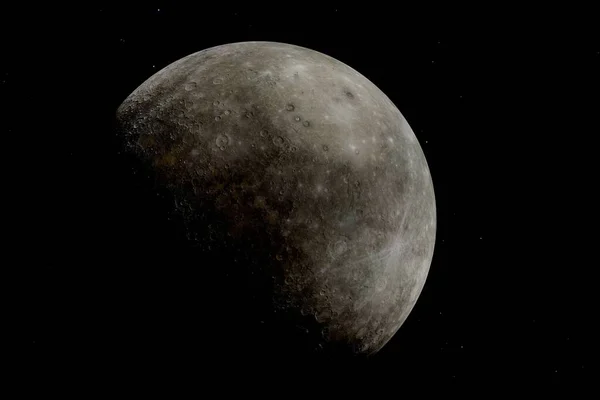 Merkür 'ün yüksek çözünürlüklü bir görüntüsü, güneş sistemimizdeki en küçük ve en iç gezegen. Kraterler ve kayalık düzlüklerle kaplı..