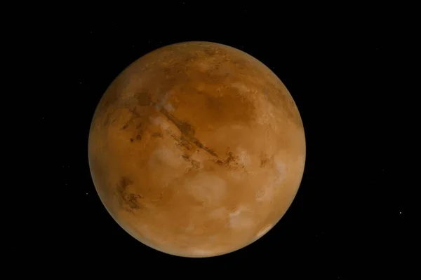 Güneş 'ten gelen dördüncü gezegen olan Mars' ın detaylı bir görüntüsü..