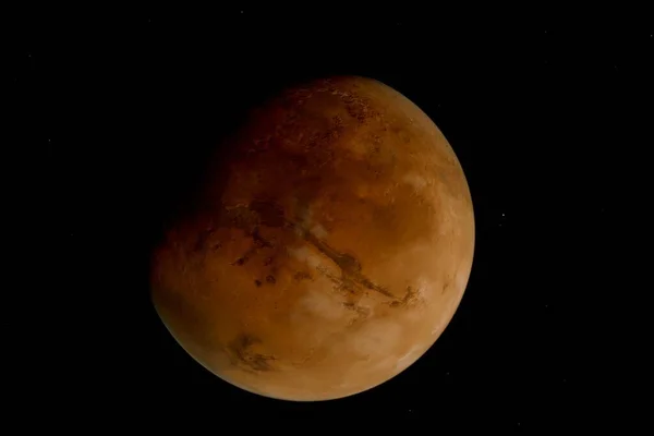 Güneş 'ten gelen dördüncü gezegen olan Mars' ın detaylı bir görüntüsü..