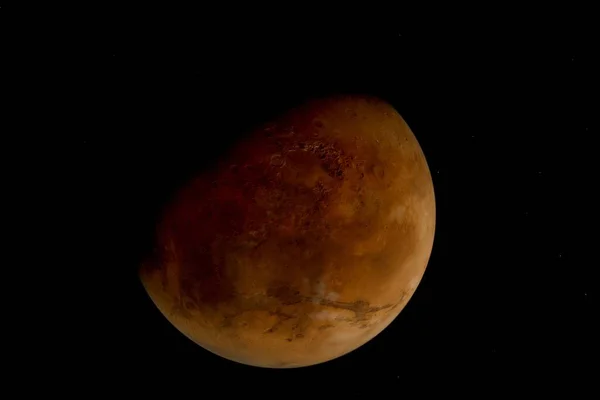 Güneş 'ten gelen dördüncü gezegen olan Mars' ın detaylı bir görüntüsü..