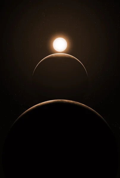 Güneş, dünya ve ay.