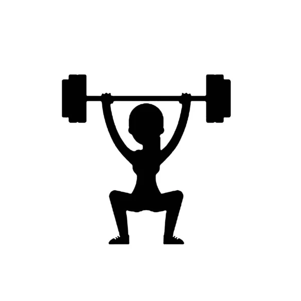 Strong Girl Lifting Heavyweight Barbell His Head Weightlifting Sport Illustration — Stock Photo, Image