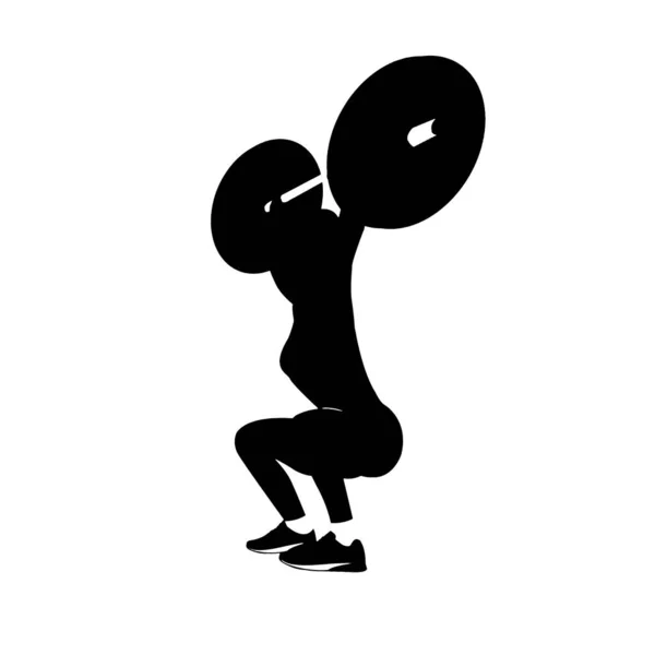 Női Súlyemelő Strength Training Body Building Athlete Character Icon Set — Stock Fotó