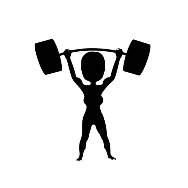 Illustration Strong Muscular Women Who Lifting Barbell Bar Barbell Bent — Φωτογραφία Αρχείου