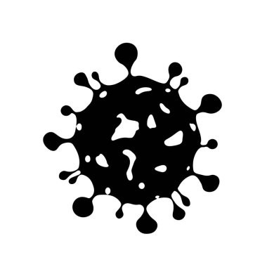 Hücreleri olan yeni yaygın virüs türleri, Covid-19: Korona virüsleri bilimin siyah ve beyaz arka planına yaklaşıyorlar. Tehlikeli virüs simgesi gösterimi