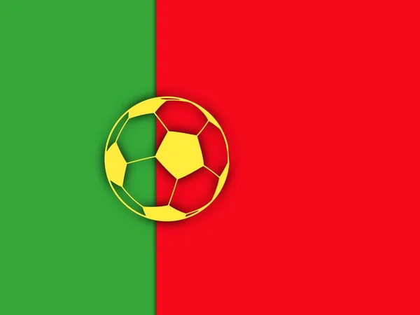 Voetbal Met Portugese Vlag Creatieve Illustratie — Stockfoto