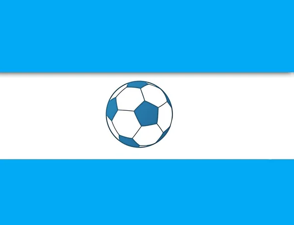 Fútbol Con Bandera Argentina — Foto de Stock
