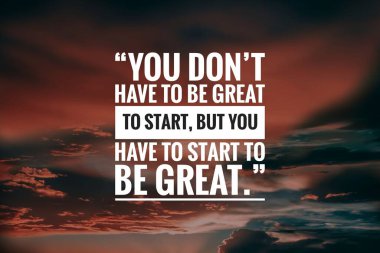 Gökyüzü arkaplanı ile ilham verici bir alıntı. Motivasyon başarısı alıntısı. 