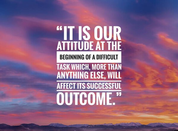 Inspirational quote with sky background. Motivational success quote. 