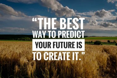 Gökyüzü arka planında motivasyon alıntısı. Başarı alıntısı.