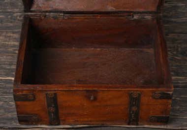 Old open wooden chest clipart