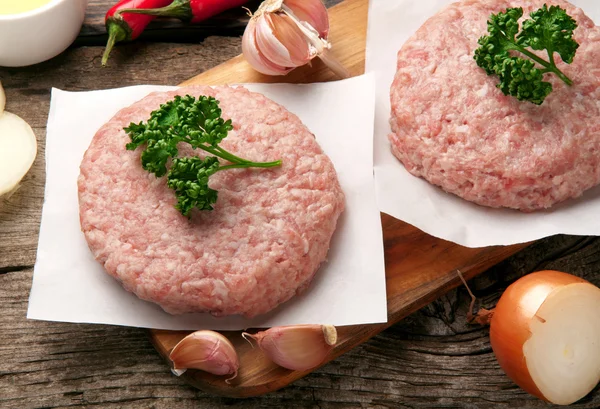 Raw pork meat steak cutlets — Stock Photo, Image