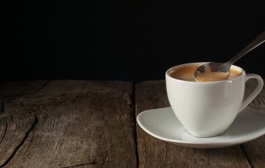 Fincan kahve closeup ile crema kalın