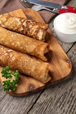 crepes stuffed with meat clipart