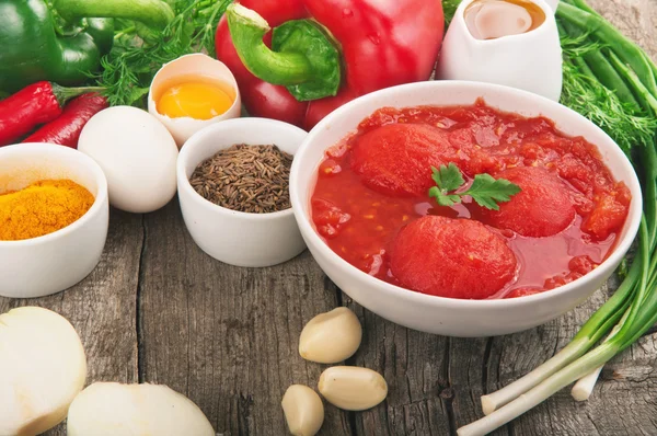 Zutaten zum Kochen gesunder Lebensmittel — Stockfoto