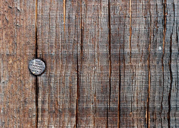 Fondo texturizado de madera con clavo — Foto de Stock