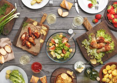 Farklı gıda ızgarada pişmiş