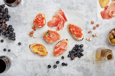 Şarap için farklı İtalyan meze