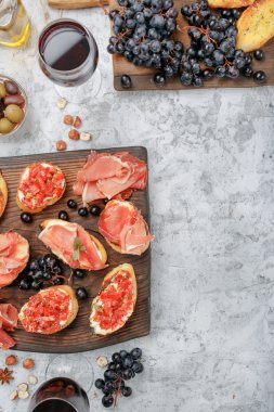 Şarap için farklı İtalyan meze