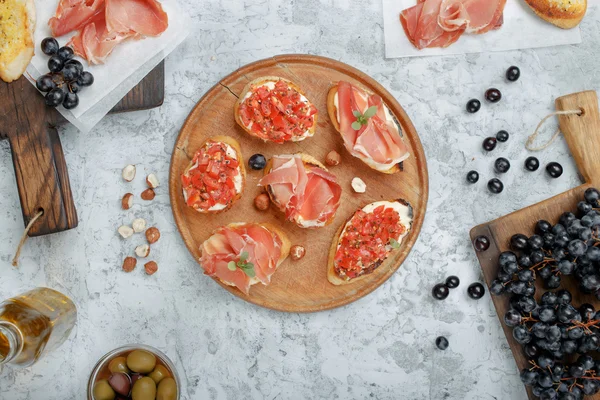Different Italian appetizer for wine — Stock Photo, Image