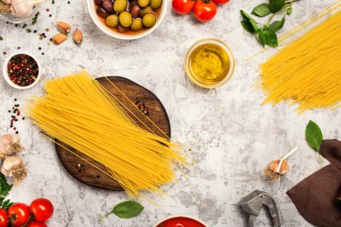 İtalyan yemeği malzemeler arka plan