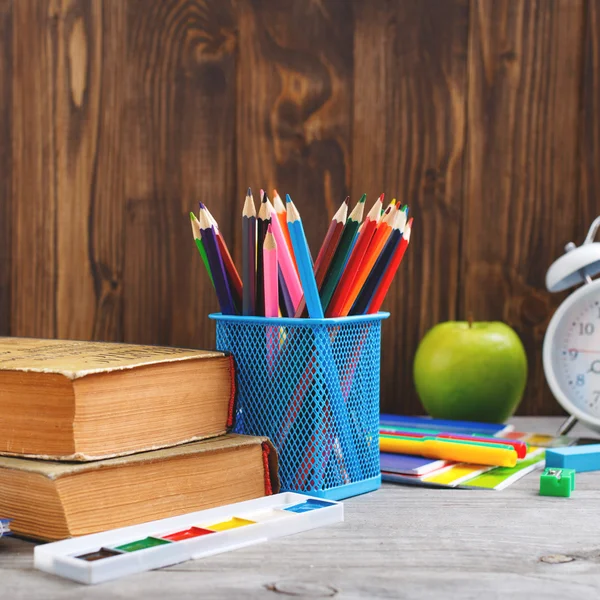 Uppsättning skolmateriel — Stockfoto