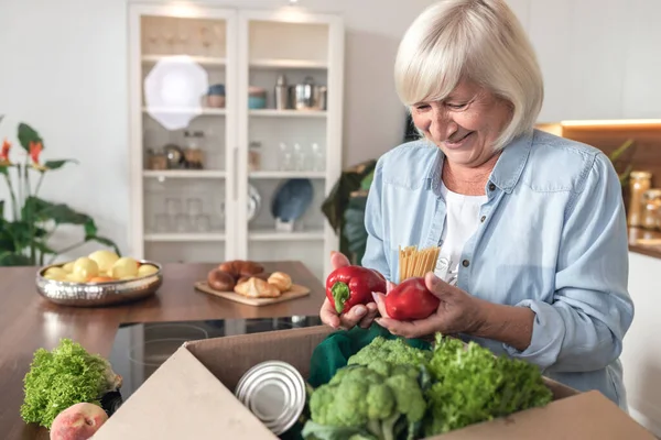 Pensioner received help, box with food during the quarantine period