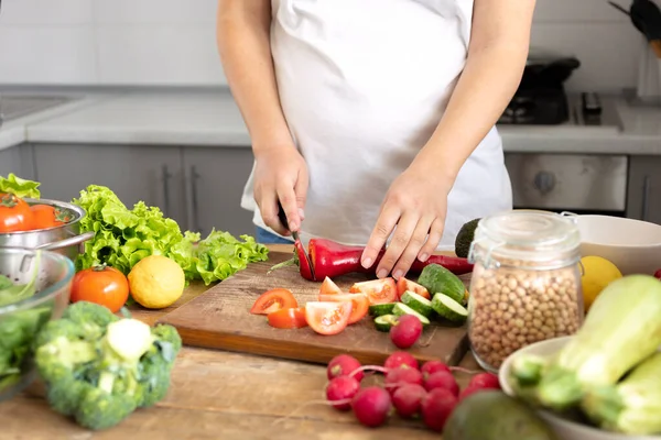 Pregnant Women Early Pregnancy Preparing Healthy Breakfast Dinner Fresh Vegetables Royalty Free Stock Photos