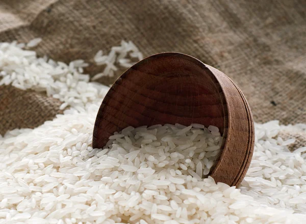 Arroz yace en saquear — Foto de Stock