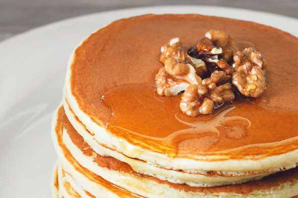 Frukost med pannkakor — Stockfoto