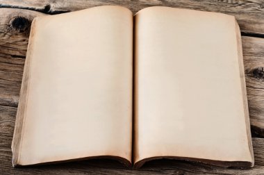 detailed vintage notepad close up on a wooden table