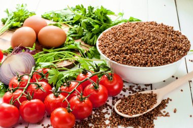 Karabuğday beyaz derin seramik kase