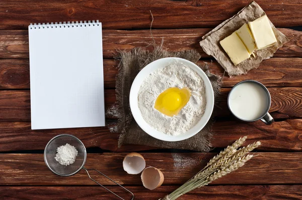 Ingredientes para produtos de padaria — Fotografia de Stock