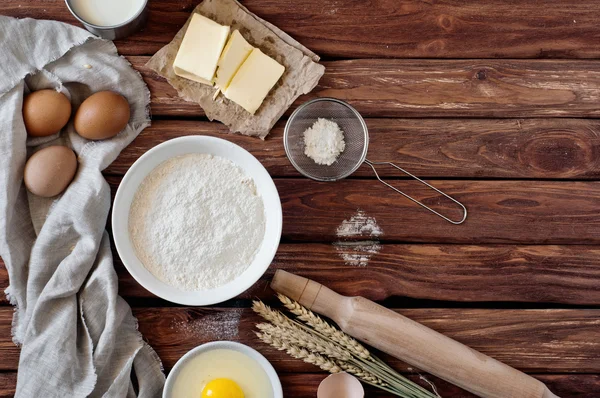 Bake ingredients closeup — Stock fotografie