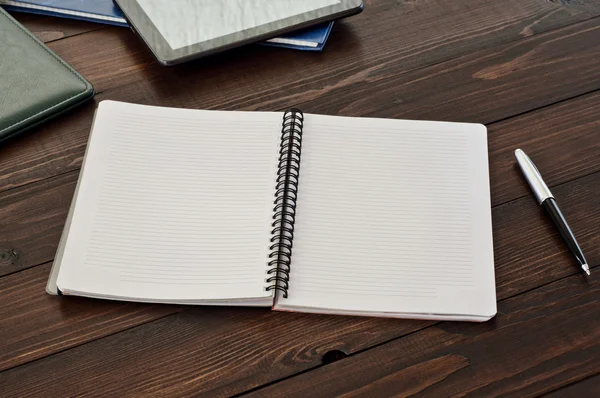 Open white notepad closeup — Stok fotoğraf