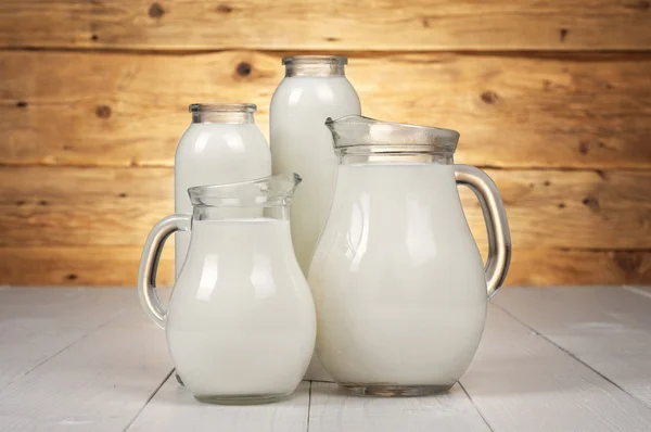 Milk bottles and decanters — Stockfoto