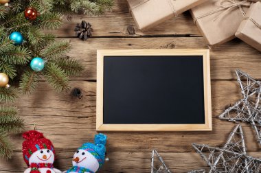 Tahta süslemeli Noel arkaplanı