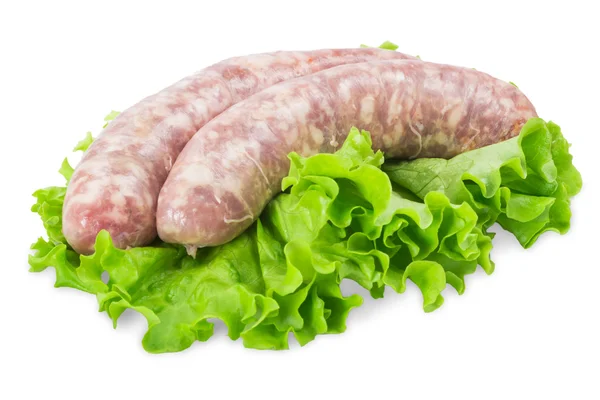 Pork sausages with salad — Stock Photo, Image